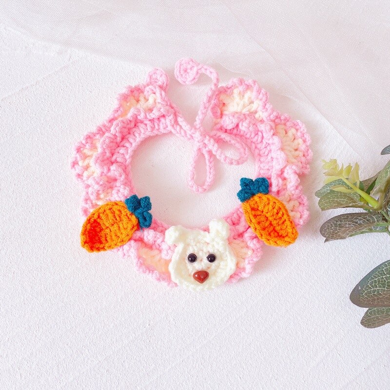 Collier à bavette crocheté pour chien, chat bleu, Bandana, accessoires pour chat, chat, chat, chat, chat, chat, chat, chat, chat, chat, chat, chat: Bunny / S20cm and15cm string