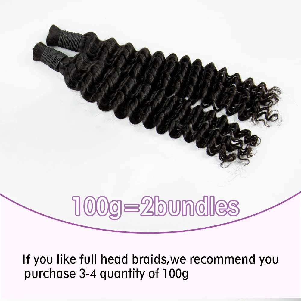 Trenzas bohemias de 16-22 pulgadas, cabello humano trenzado de ondas profundas, mechones de cabello humano rizado, añadir para Boho Locs Crochet: #1B / 20 pulgadas / 6 unids/lote