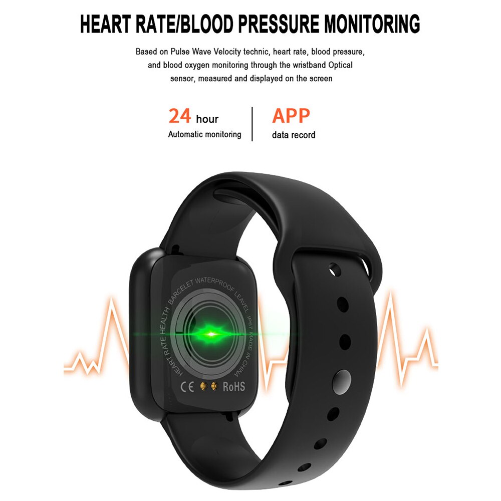 Smart Horloge Hartslag Bloeddruk Slaap Monitoring Band Waterdichte Sport Smartwatch Fitness Stap