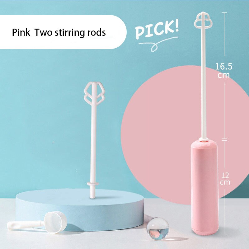 Mélangeur à lait et batteur d'œufs Portable, Mini boissons électriques à main, mousseur à lait, fouet mélangeur, agitateur, alimentation domestique pour bébé: Pink A