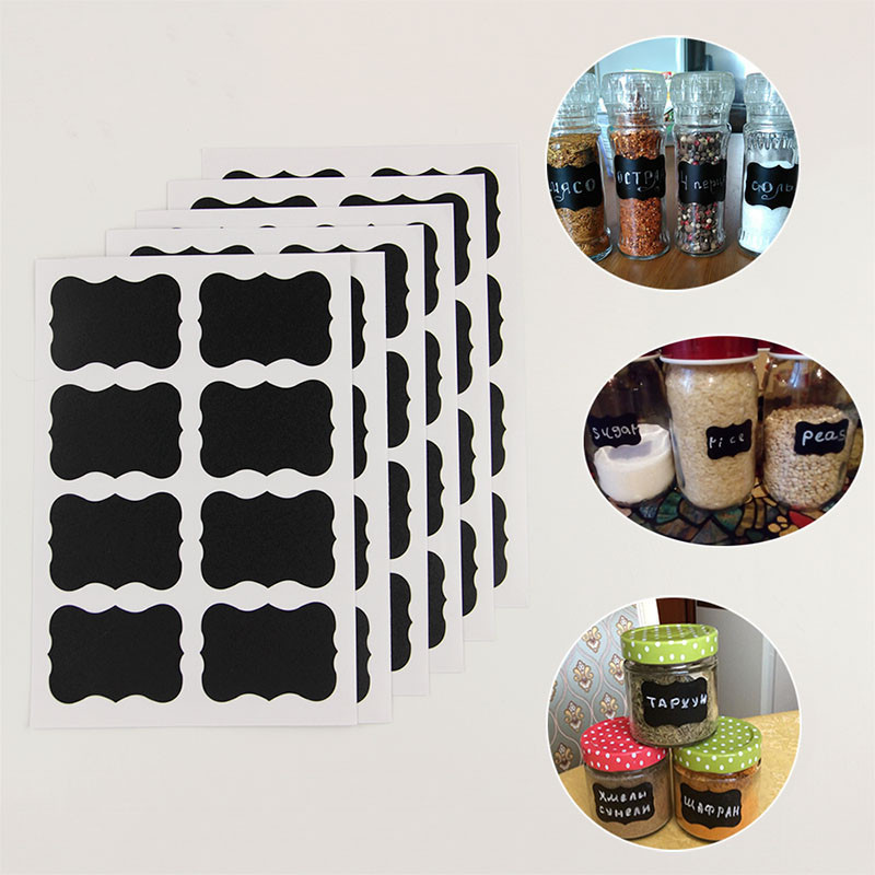 Kreidetafel-Etiketten und Stifte, Aufkleber für Küchengläser, Gewürzetiketten, Sortieraufkleber für sterben Küche, wiederverwendbare Marmeladenetiketten, löschbare Aufkleber