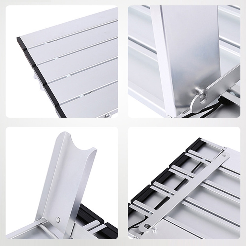 Ultralight Collapsible Camping Table Aluminum Roll Picnic Coffee Tables For Backpacking Travel Hiking Fishing Beach Outdoor