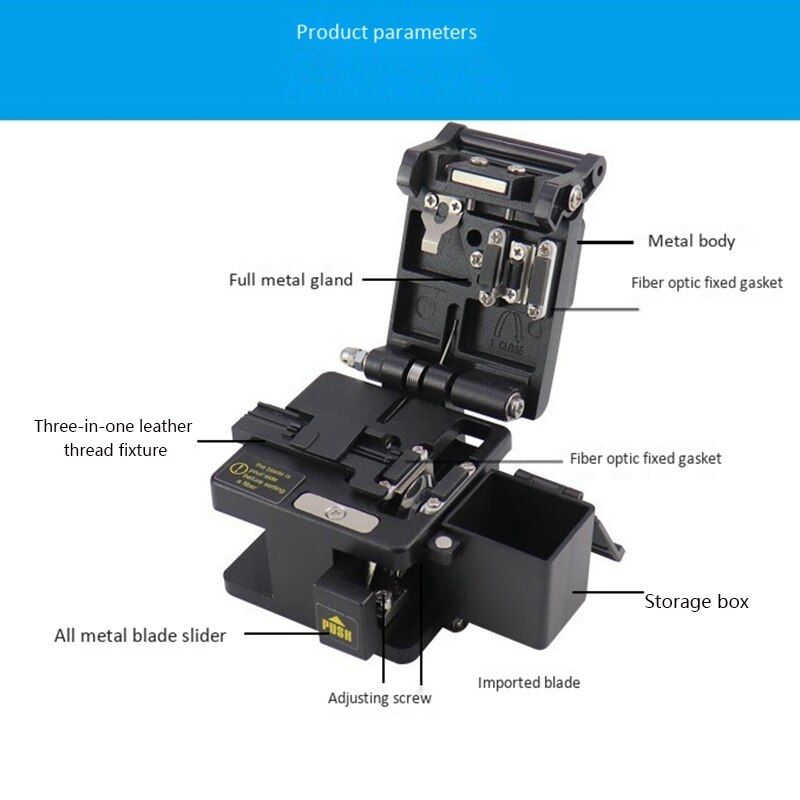 FC-60S Optical Fiber Cutting Machine, High-Precision Cutting, All-Metal Material, Automatic Cutting Back