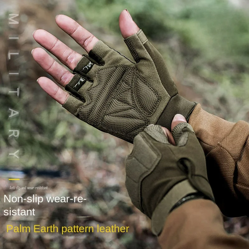 Jagdhandschuhe für Damen und Herren, Halbfinger, draussen, Bergsteigen und Radfahren, verschleißfeste, atmungsaktive Reithandschuhe, Camping