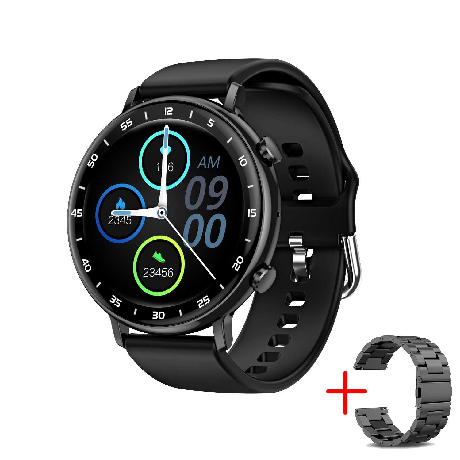 Relógio inteligente bluetooth chamada pagamento notificação de chamada tela cheia toque 1.3 polegadas freqüência cardíaca pressão arterial oxigênio no sangue nfc sono: CINZA