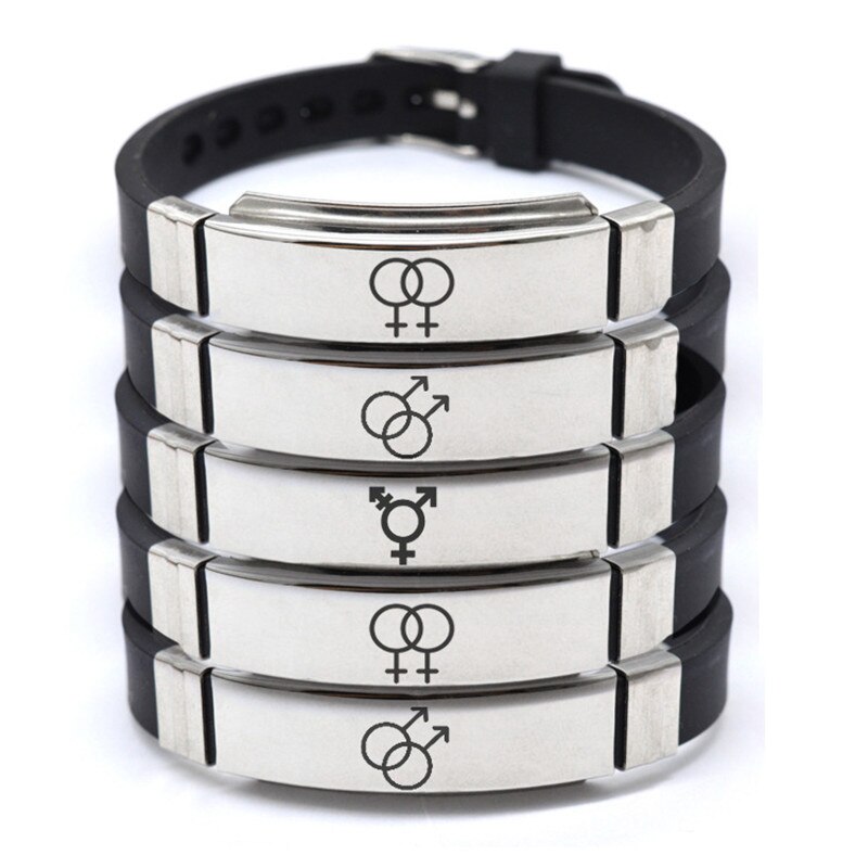 LGBT pride gay rainbow Silicon Bracelet for women man Boy Girl Symbol Gay Pride Lover Friendship Bracelets Man Jewelry