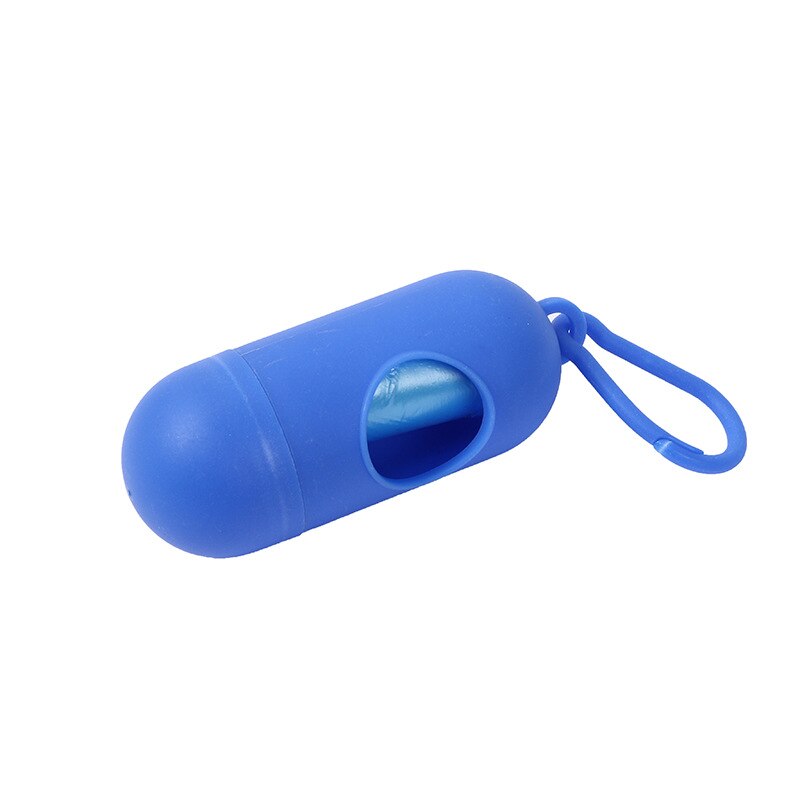Portable Pet Waste Bag Dispenser Pill Shape Bullet-Shaped Garbage Box Cats Dogs Poop Extractive Clean-up Bags Outside Walking: Royal Blue