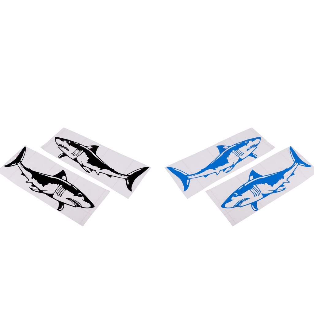 1 Pair Large Durable PVC Shark Sticker Funny Decals for Kayak Fishing Ocean Boat Canoe Dinghy Raft Car Truck Window Bumper DIY