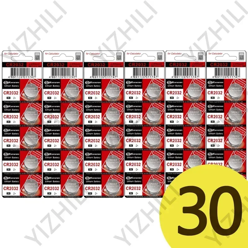 5 pces-50 pces cr2032 bateria de célula de botão 3v baterias de lítio 2032 br2032 para chaves de relógio calculadora controlador temporizador luzes led: BRANCO