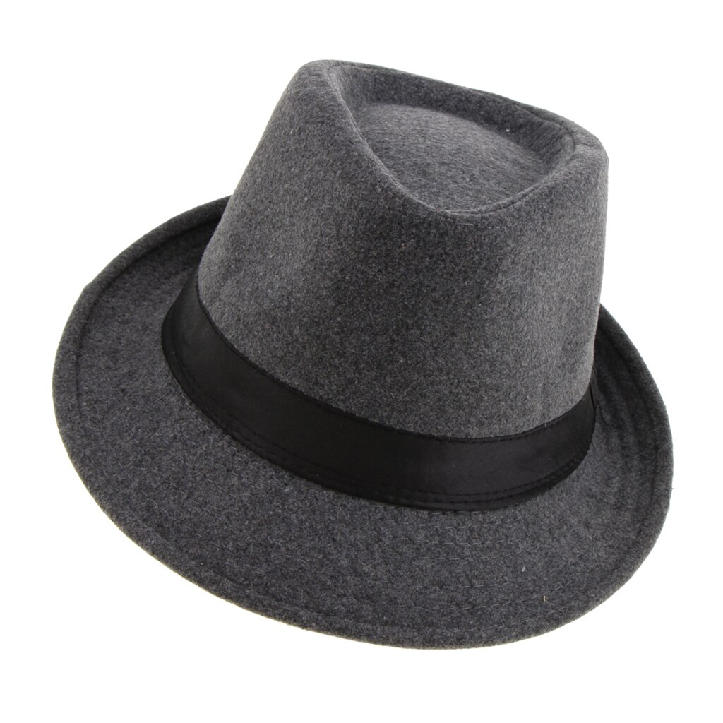 Men's Women’s Manhattan Structured Gangster Trilby Irish Winter Wool Felt Fedora Hat: Gray