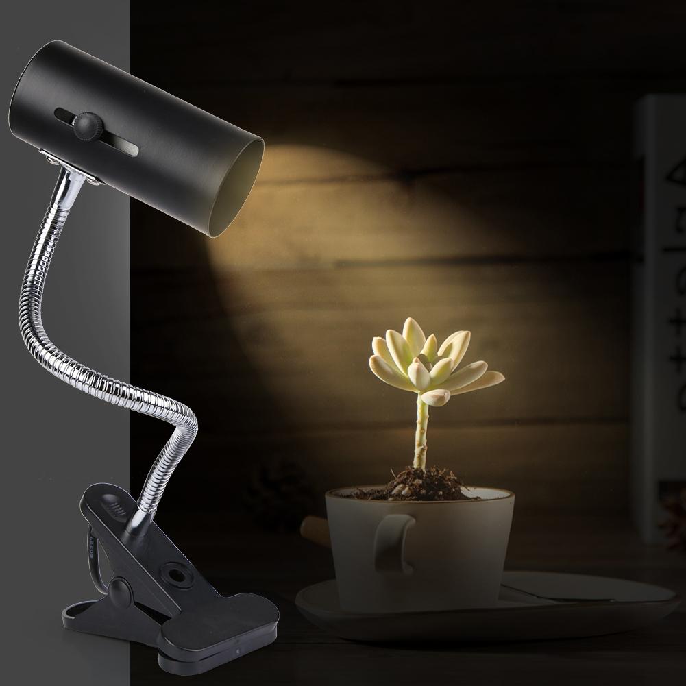 Tortue aquarium Reptile chauffage support de lumière 360 degrés Rotation E27 lampe-douille ampoule clipsable avec couvercle de pince de lampe