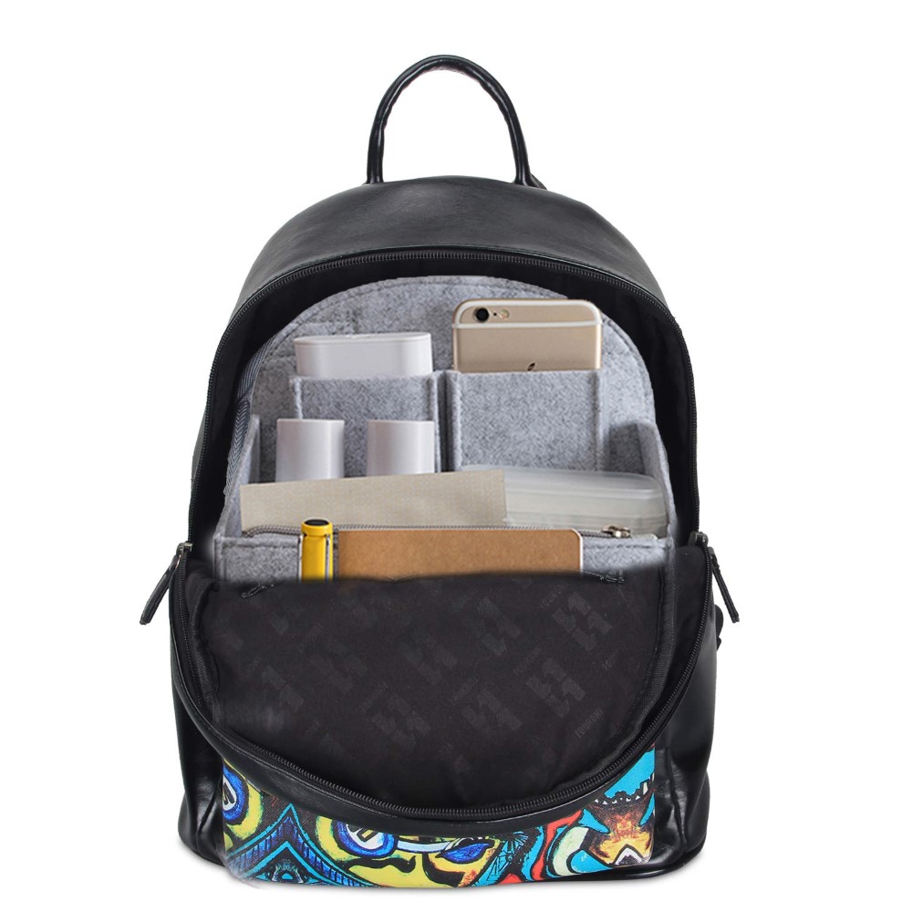 Makeup-organisator filt-indsatstaske rygsæk multi-lomme organizer-indsats makeup-kosmetiketui tote-taske håndtaske rejse-inderpung
