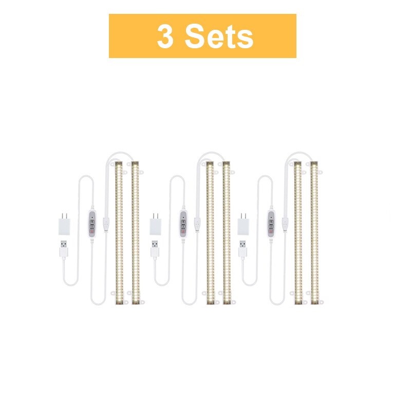 LED Wachsen Licht Streifen 20W Gesamte Spektrum Timer 3200K Phyto Lampe Weiß Licht Für drinnen Pflanzen Regal Orchideen anbau Phytolamp: 3 setzt / AU
