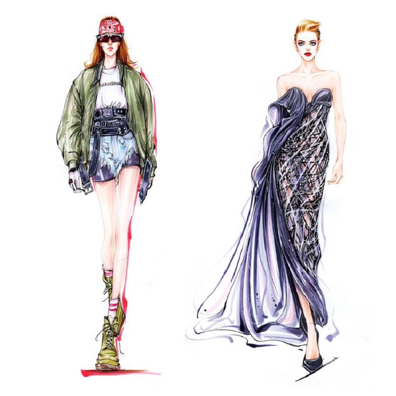 Ruler Line Drawing Human Dynamic Template for Cloth Rendering Pattern Making Rulers