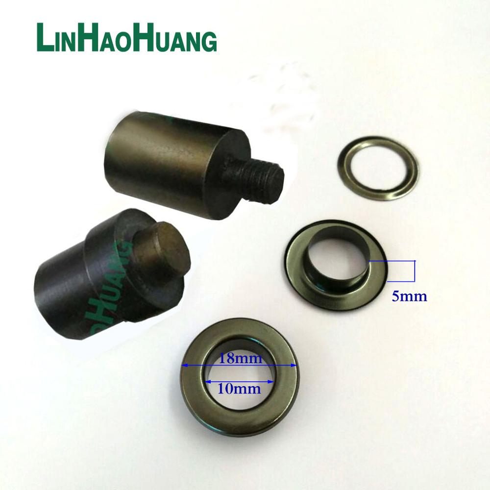100sets/lot 10mm metal iron eyelets with washer round metal grommets nickle /black nickle plating color+ tools