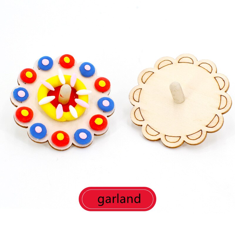 5 pezzi/lotto giocattoli fai da te per il bambino pensiero divergente trottola in legno fai da te colorare i bambini giocano Spinning regalo di compleanno ZLL: garland