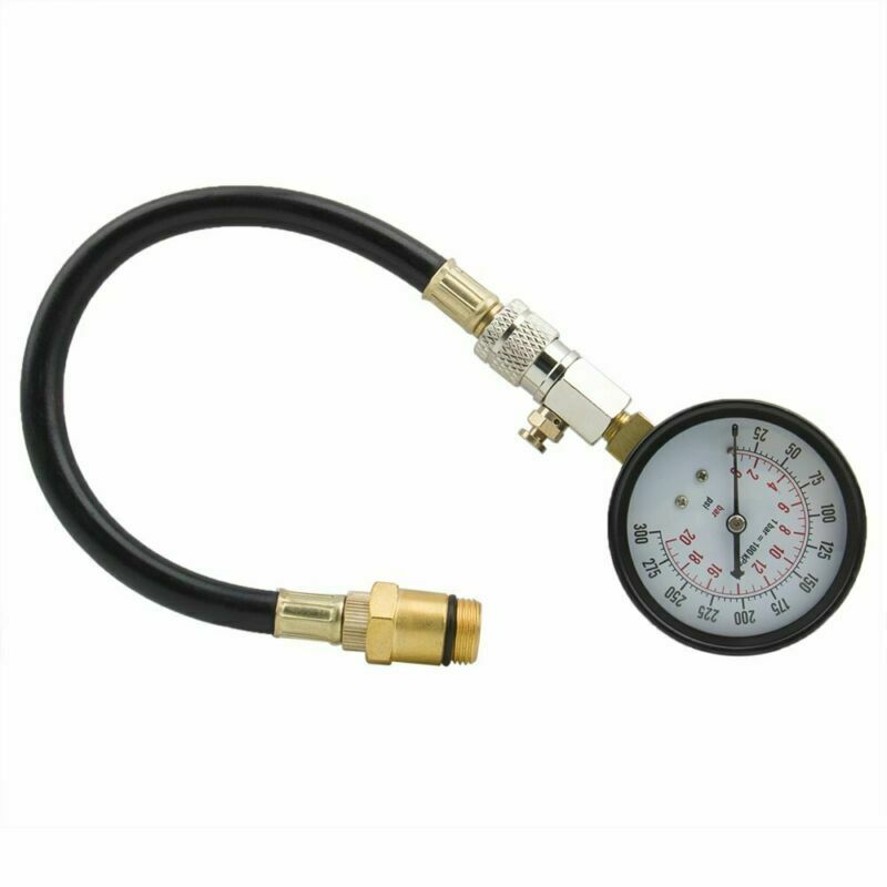 1set car Engine Pressure Gauge Cylinder Compression Pressure Meter 300 PSI Tester Gauge Test Flex Hose explosion-proof tools