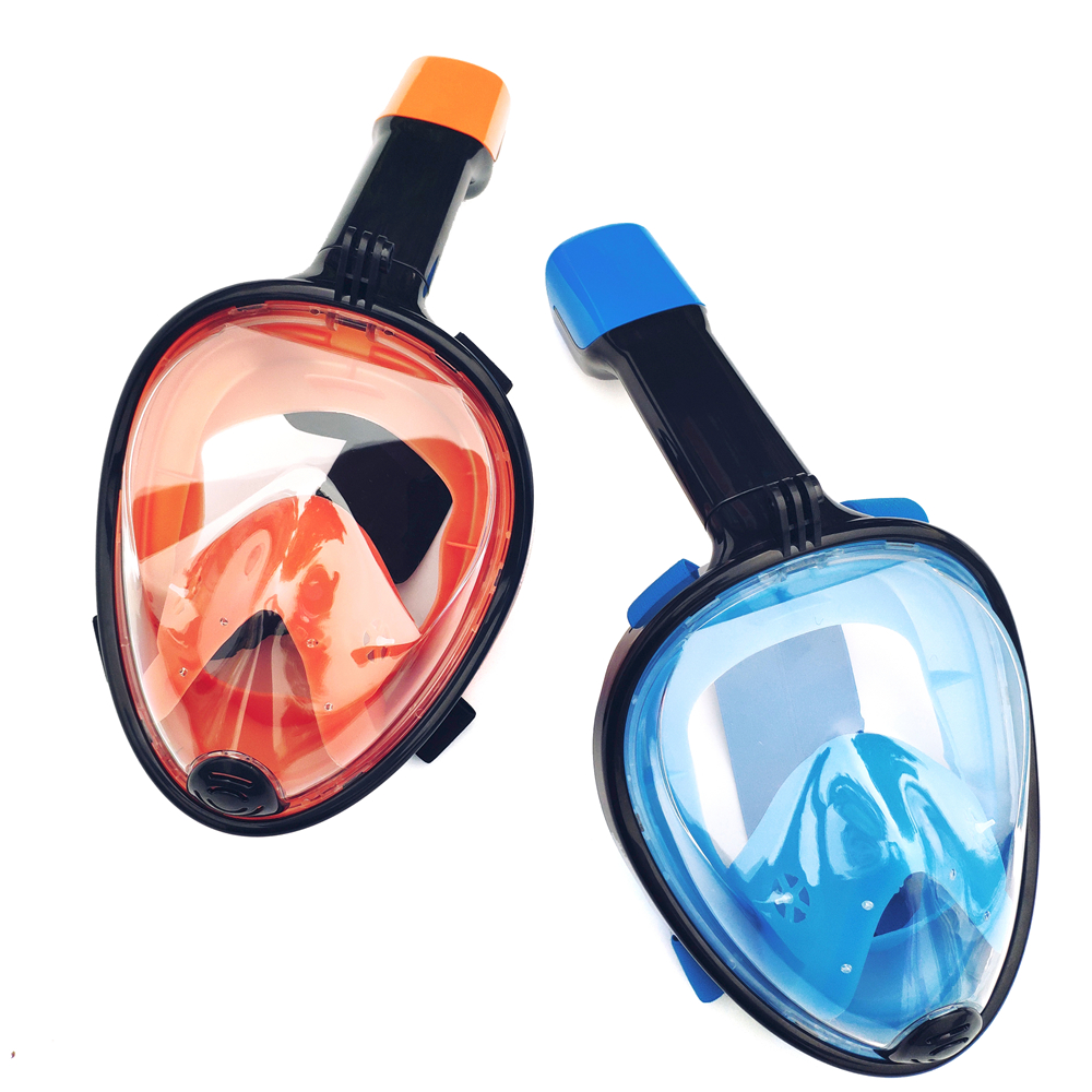 Full Face Snorkeling Masks 180 View Anti-fog Anti-Leak Snorkel Scuba Underwater Diving Mask Red/Black/Blue/Green