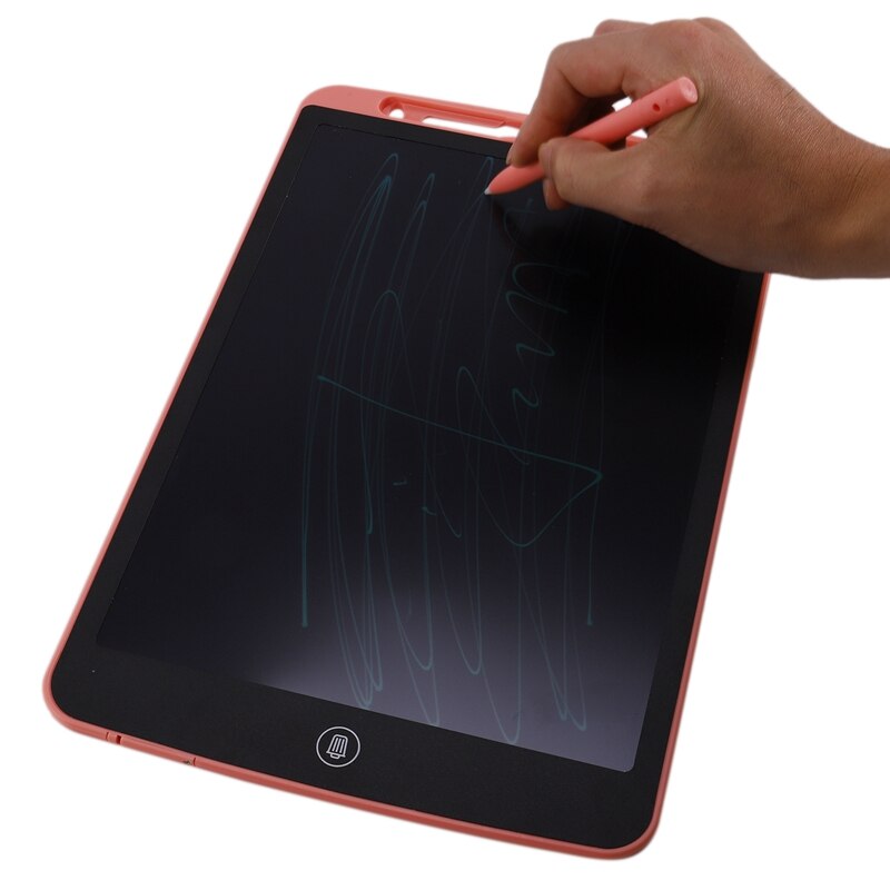 Durable Pink Kids Drawing Doodle Pads 12 Inch Portable Electronic LCD Writing Tablet with Smart Stylus Memory Lock for Home Scho