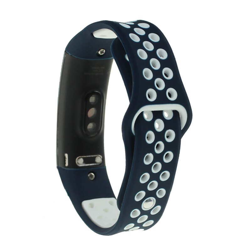 Correa de reloj para Huawei Honor 3, pulsera deportiva de silicona transpirable, repuesto para Honor Band 3, accesorios de pulsera: Navy White