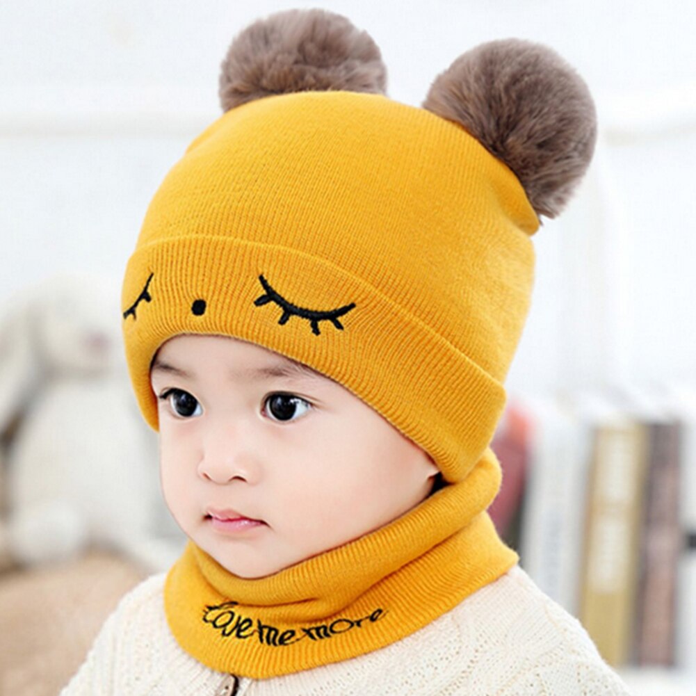 Cartoon Fleece Knitted Cute Beanies Cap Soft Cold Resistance Leisure Lovely Thicken Knitted Hat Baby Winter Accessories: C
