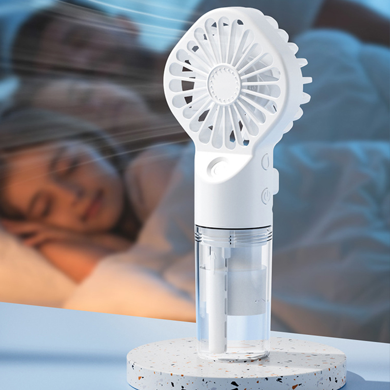 Tragbarer Hand-Sprühventilator, Wassersprüh-Nebelventilator, Mini-Ventilator für Studentenwohnheime, Sommerzubehör, Kühlwerkzeuge, kleiner Außenventilator 1 Stück