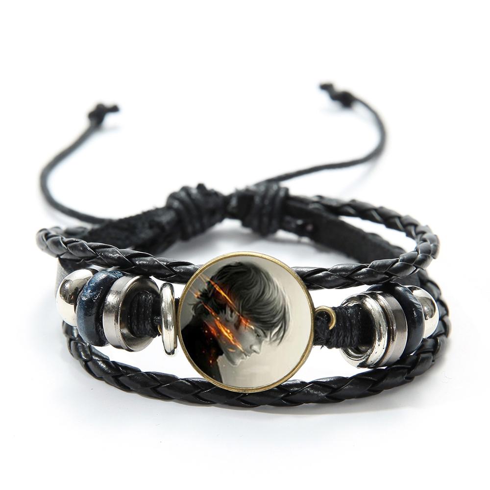 SIAN Supernatural Dean Leather Bracelet Popular TV Supernatural Sam Pentagram Sign Glass Time Gem Adjustable Beaded Bracelet: Style 11