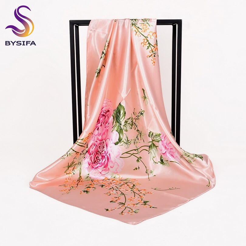 [Bysifa] Herfst Winter Dames Sjaals Accessoires Vrouwen Grote Zijde Vierkante Sjaals Wijn Rood Paisley Moslim Islamitische sjaal
