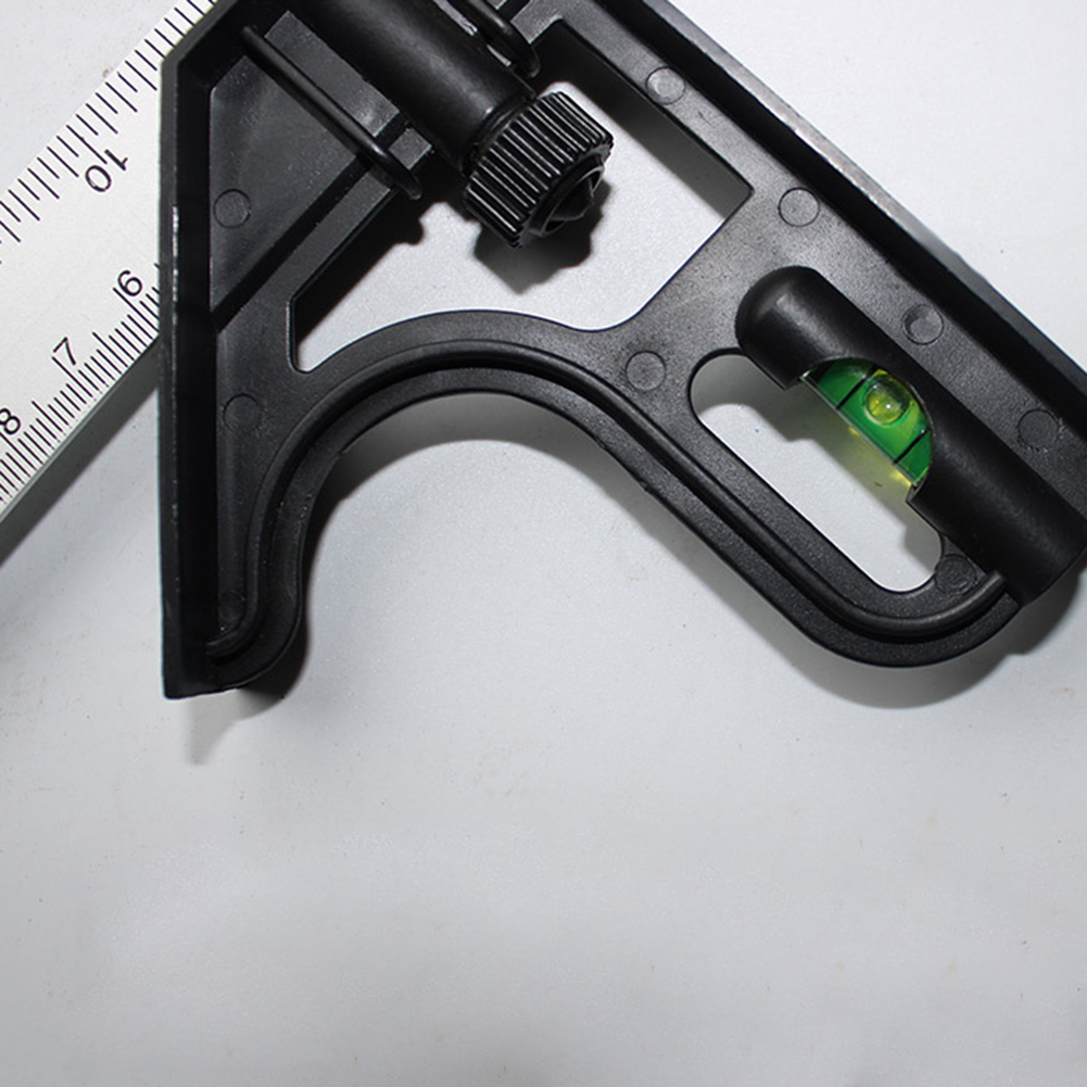 305mm Multifunctional Adjustable Combination Angle Ruler 45 / 90 Degree With Bubble Level Square Angle Ruler Measuring Tools