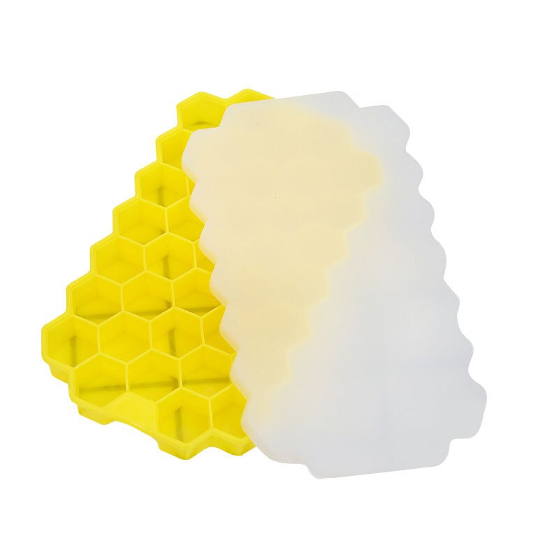 37 hohlraum DIY Ice Cube Tray Honeycomb Ice Cube Mold Food Grade Flexible Silikon Eis Formen für Whiskey Cocktail Eis maker: Yellow