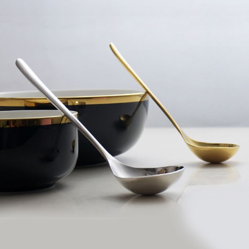 Practical Soup Spoon Family Soup Spoon Stainless Steel Kitchen Cooking Spoon 304 Stainless Steel Material Household Gadgets