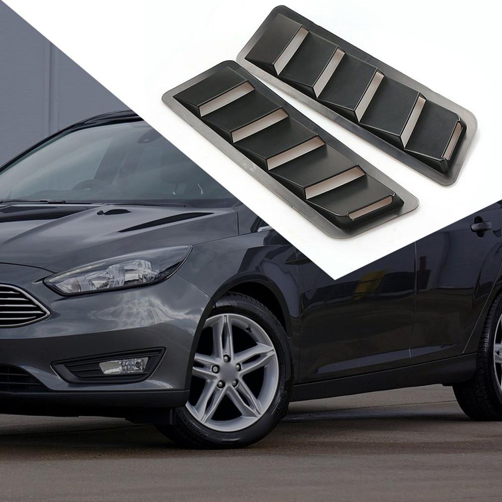 Universal bil luftindtag scoop motorhjelm udluftning abs louver kølepanel trim sæt mat sort udskift biltilbehør