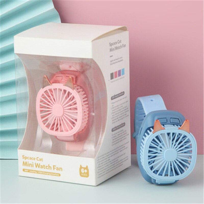 Portable Watch Fan USB Mini Personal Air Cooling Fan Wrist Watch Fan 360 Degree Rotation Fan Ventilador