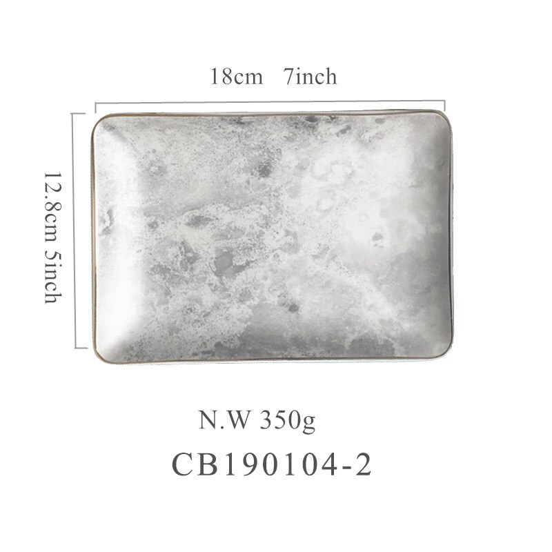 Maan Plaat Serie Hyunguan Collectie Plaat Zilver Matte Snack Plaat Keramische Sieraden Plaat Dessertbord Diner Platen