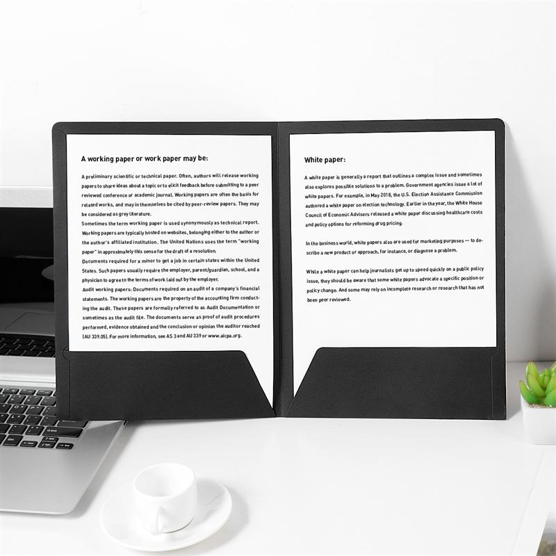 12PCS A4 2Pockets Kraft Paper File Folder Card Holder Document Folder Office Project File Presentation Folder