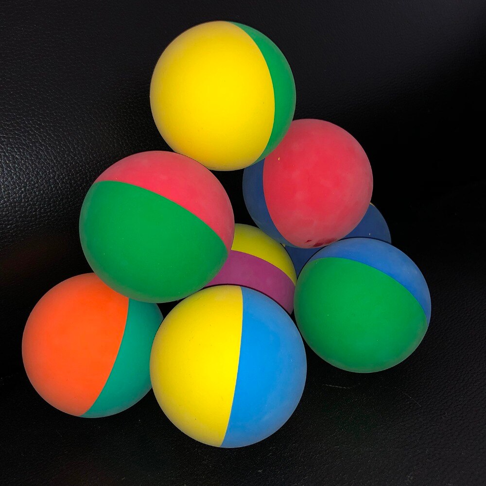 12 teile/los 6cm Bi-farbe Schläger Ball quetschen Niedriger Geschwindigkeit Gummi Hohl Ball Ausbildung Wettbewerb Hohe Elastizität mischen farbe