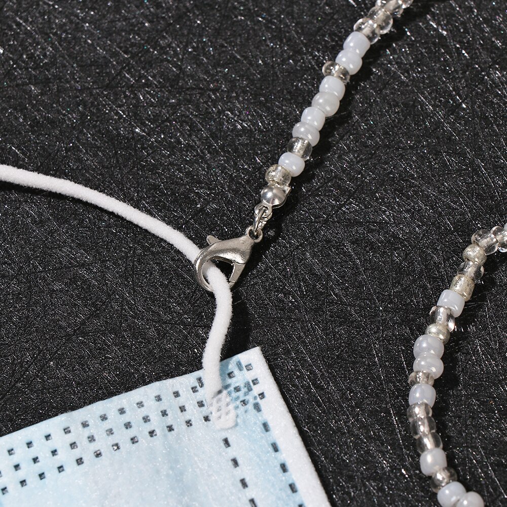 Telefoonkoorden met kralen van acryl, gezichtsmasker, anti-verliesketting, brillenkoord, nekkoordhouder, antislipaccessoires