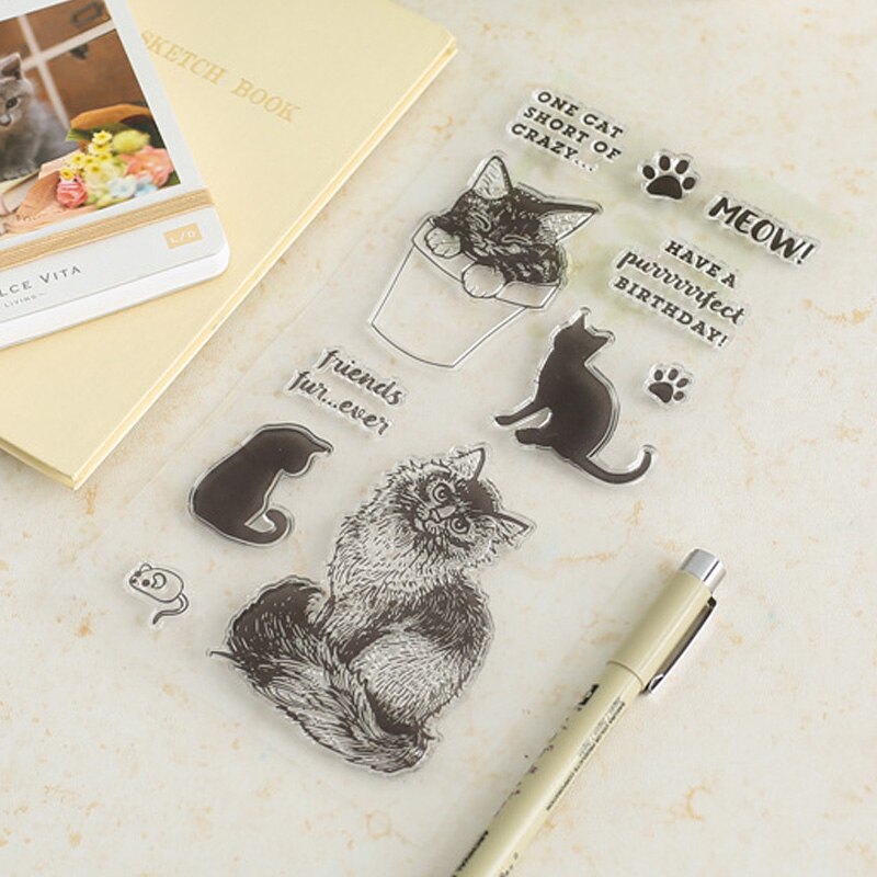 Meng odcisk łapy kota przezroczysty silikonowe stemple litery pieczęć dla DIY Scrapbooking/ozdobny album na zdjęcia wyczyść pieczęć arkuszy