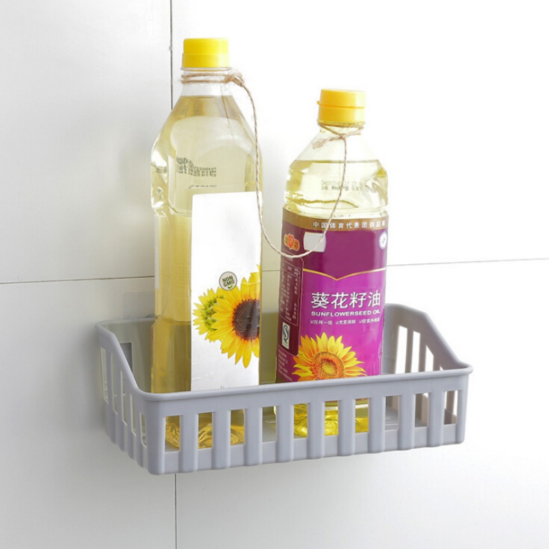 Estante de pared, cestas de baño, estante para baño o cocina, estante de baño, doble succión, plástico fuerte, sin residuos, ventosa para ducha