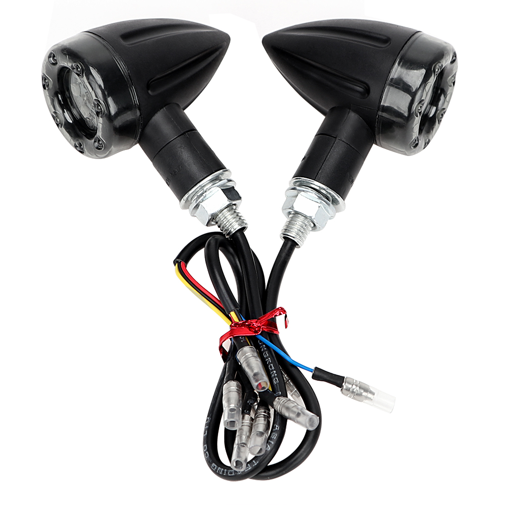 1 Paar Motorfiets Flasher Indicator Lamp Voor Harley Mini Bullet Led Richtingaanwijzers Motorfiets Verlichting Brake Stop Light