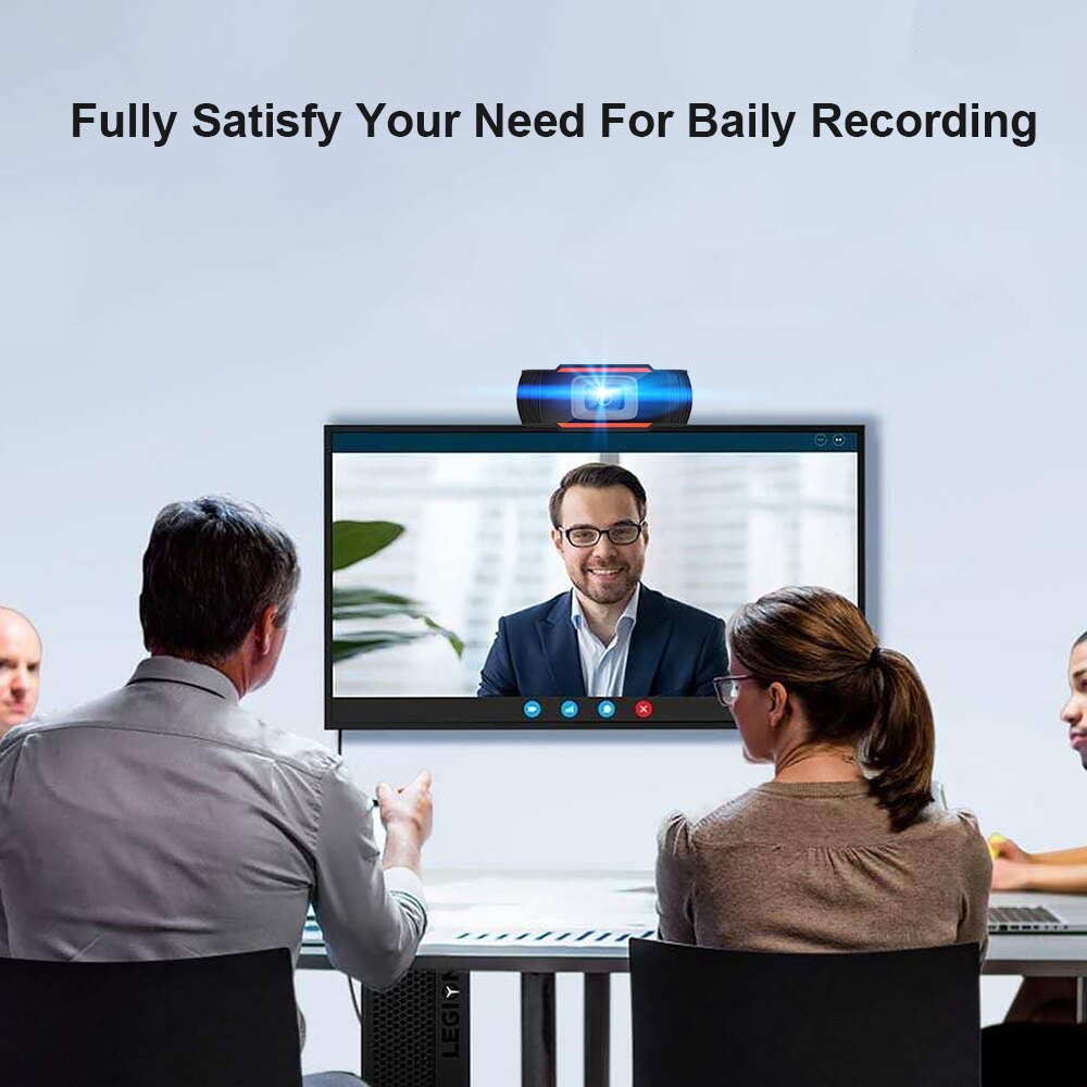 Webcam HD 1080 px avec Microphone intégré, caméra web rotative pour diffusion d'émission en direct, vidéoconférence et téléconférence