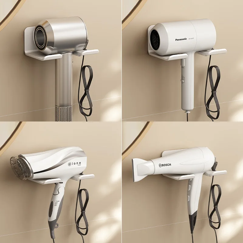 Support pour sèche-cheveux, support pour lisseur de cheveux, étagères sans clous pour salle murale, salle de bain, étagère de rangement murale pour la maison