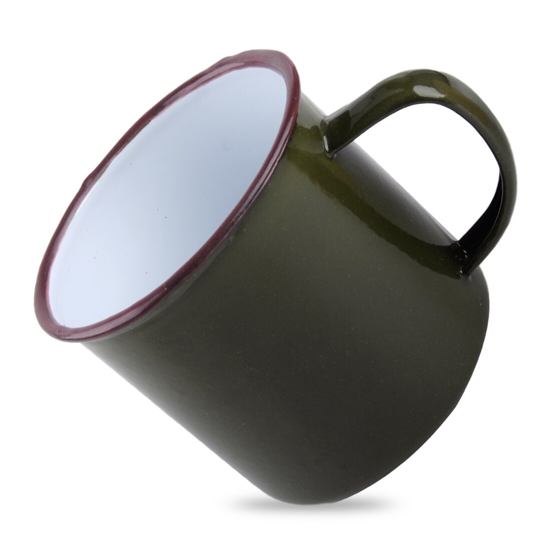 8cm udendørs hjem vintage stil håndlavet emalje kop krus til at drikke kaffe bjørn te camping vandreture: Grøn