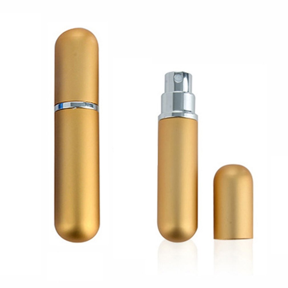 Mini vaporisateur rechargeable en aluminium, 5ml, atomiseur en Spray pour parfum, conteneur Portable, cosmétique, pour les voyages: gold