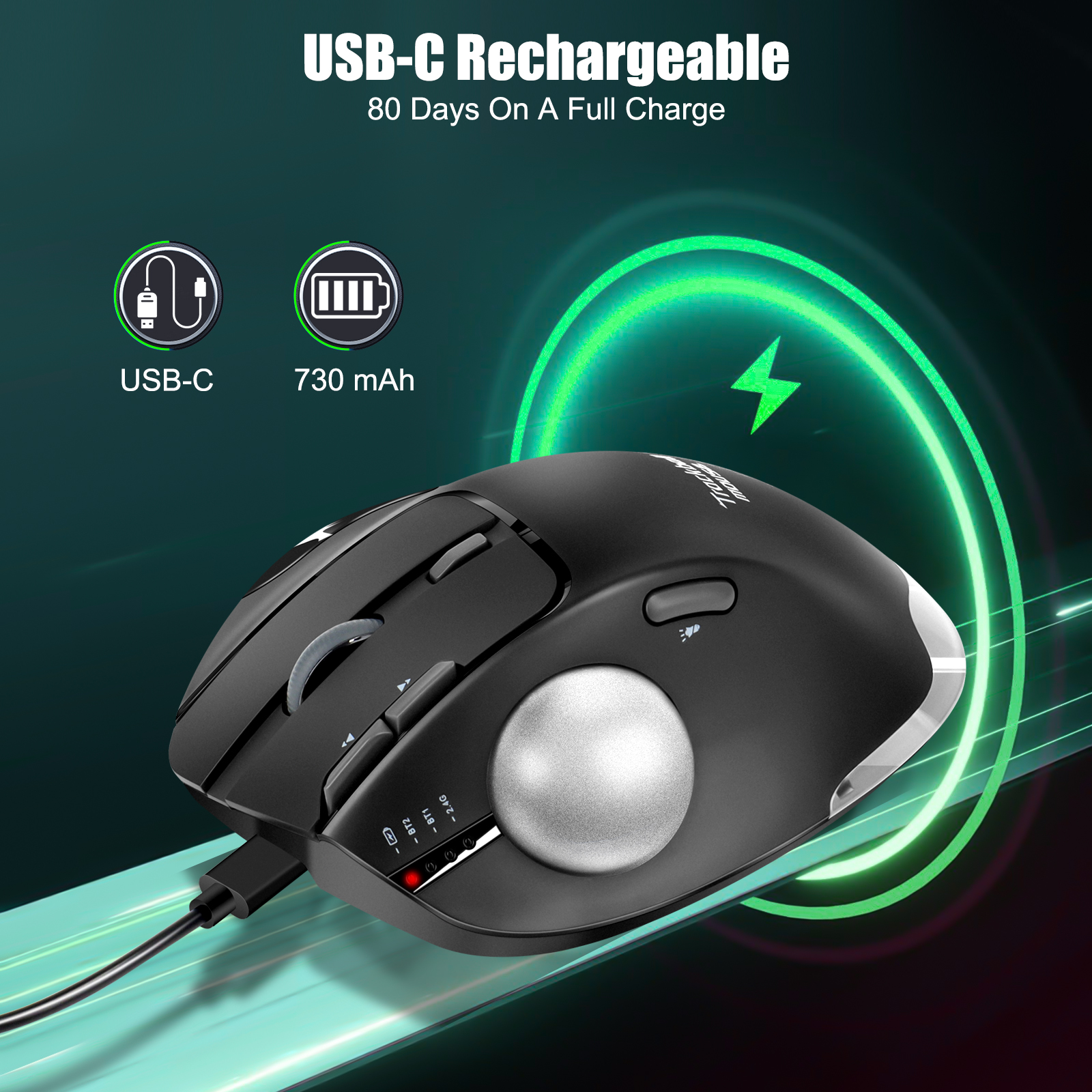 Lefon F33/F26C/F35B souris Trackball/souris ergonomique Bluetooth 2.4G souris Rollerball Rechargeable sans fil pour dessin de bureau PC