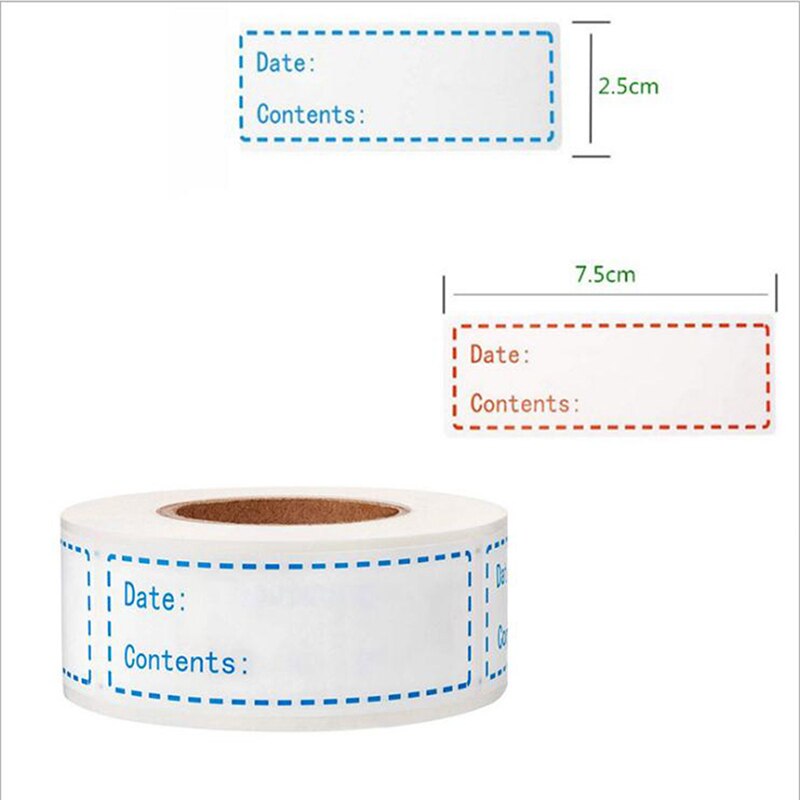 125 Stickers/roll Refrigerator Freezer Food Storage Date Label Content Stickers For Bottle Jar 2.5cm*7.5cm