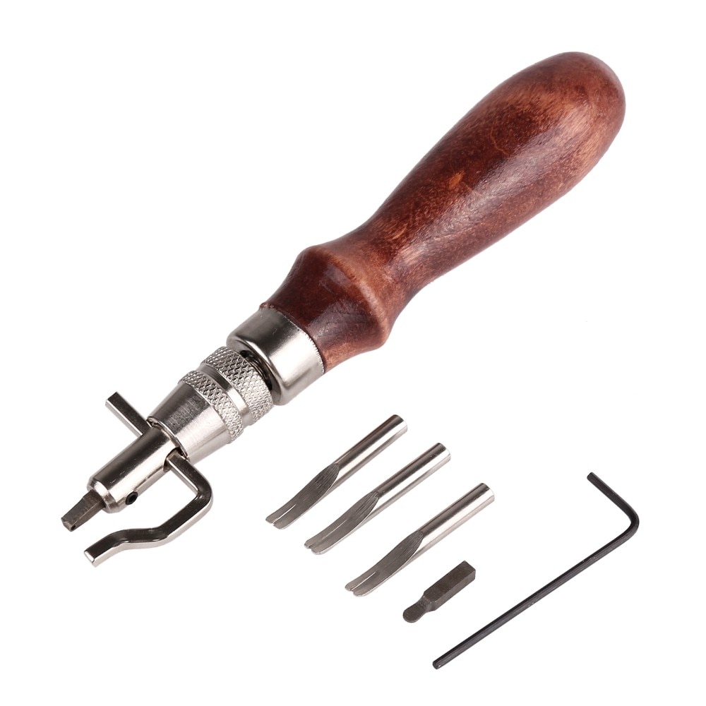 5 In1 Leathercraft Adjustable Pro Stitching Groover Crease Leather Tools Craft Tool DIY Leather Edge Stitching Sewing Tools Set
