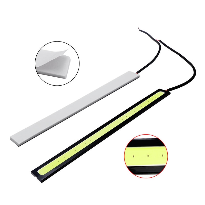 Luz diurna COB para coche, tira de luz LED DRL para coche, luz externa, impermeable, azul, rosa, rojo, verde, ámbar, DRL, 1x17cm