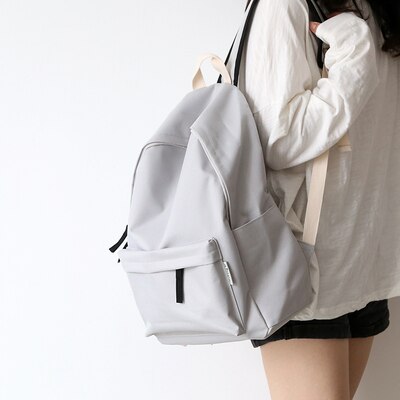 Simple Classic Designe Canvas Women Backpack School Student Book Bag Leisure Travel Young: Grey Big Oxford