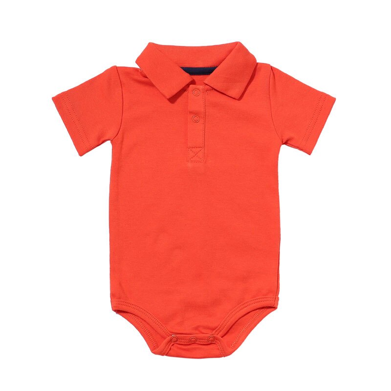 Zomer Baby Boy Kraag Korte Mouw Katoen Driehoek Romper Pasgeboren Baby Kleding: orange